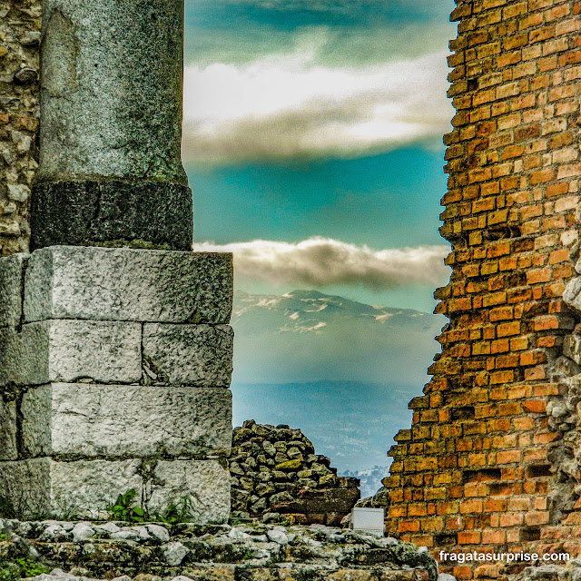 Teatro Grego de Taormina na Sicília