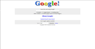 Google homepage on 11th November 1998
