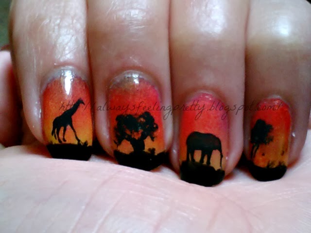 Elephant Nail Designs It's africa sunset nails!