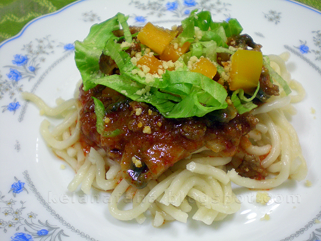 Resepi Spaghetti Simple - Kuah Pedas