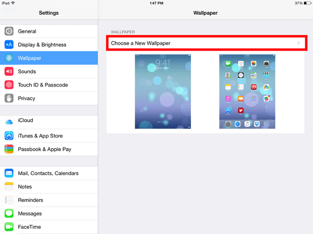 Mengubah Layar iPad di Settings (Pengaturan)