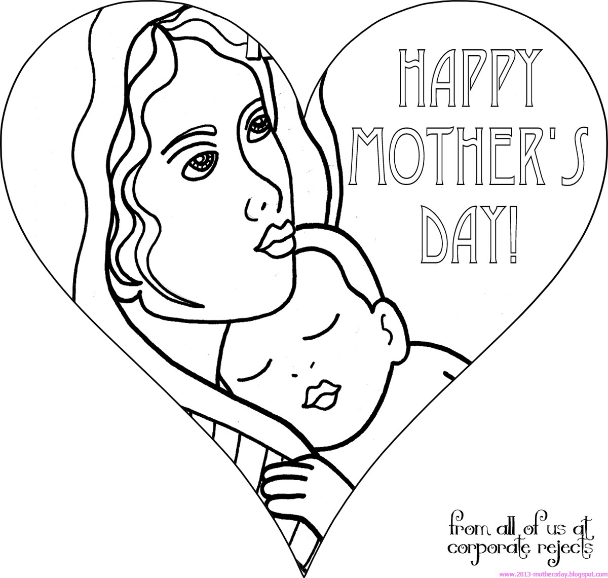 mothers day coloring picture