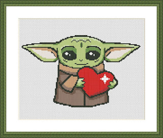 Star wars cross stitch Baby Yoda design - Tango Stitch