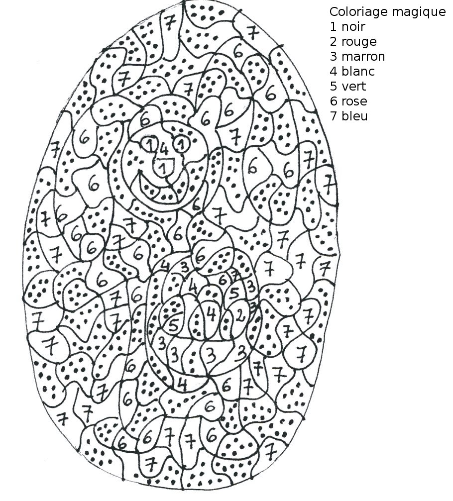 Coloriage magique lapin de P¢ques