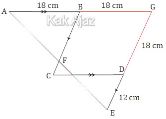 Segitiga ABF sebangun dengan segitiga AGE