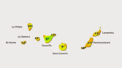 Bajada de temperaturas Canarias en marzo