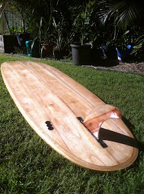 wooden surfboard