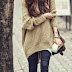 Adorable handwoven oversize sweater and long neck boots 