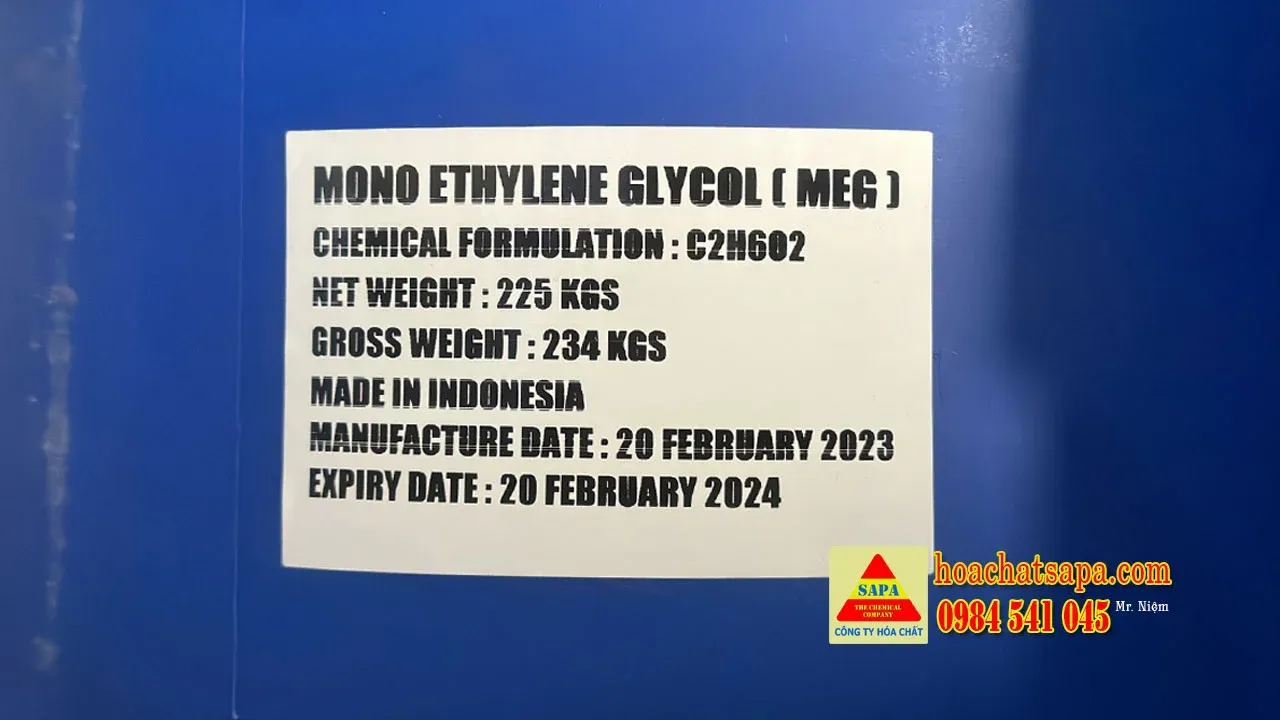 MEG Indonesia phuy nhựa - Monoethylene Glycol