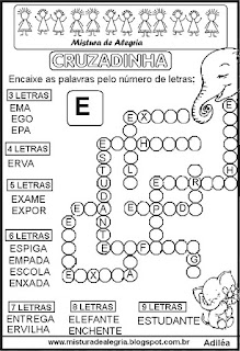 Cruzadinha com a letra E