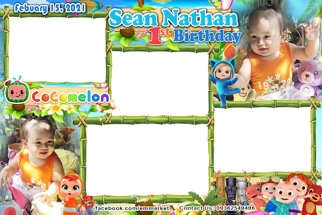 Cocomelon Photobooth Layout for first Birthday