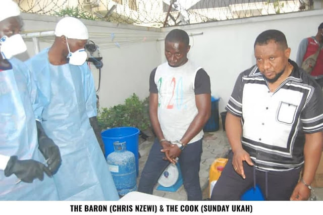 NDLEA Releases Photos of Drug Baron, Chris Nzewi Owner of Meth Laboratory Uncovered in VGC Lagos State