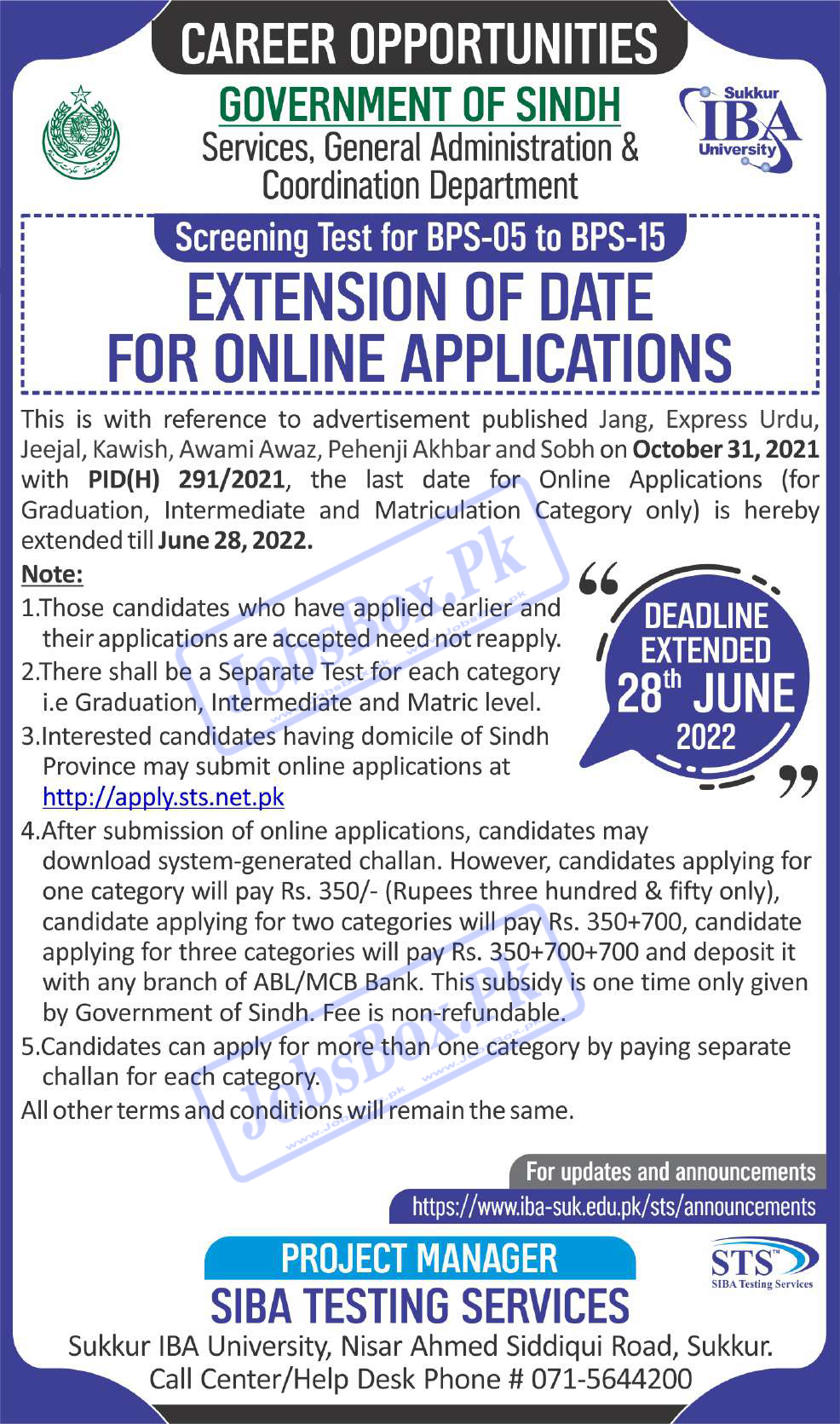 Latest Advertisement Of Sindh Government Jobs 2022