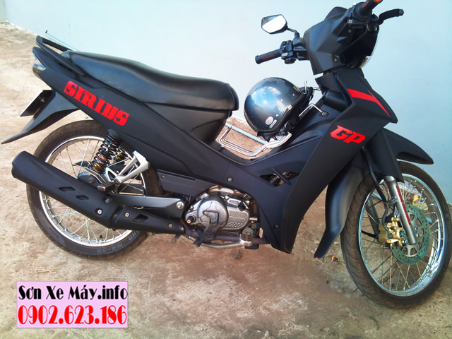 Sơn xe Yamaha Sirius màu đen nhám