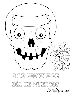 2 de noviembre para colorear | calavera  de azucar para colorear