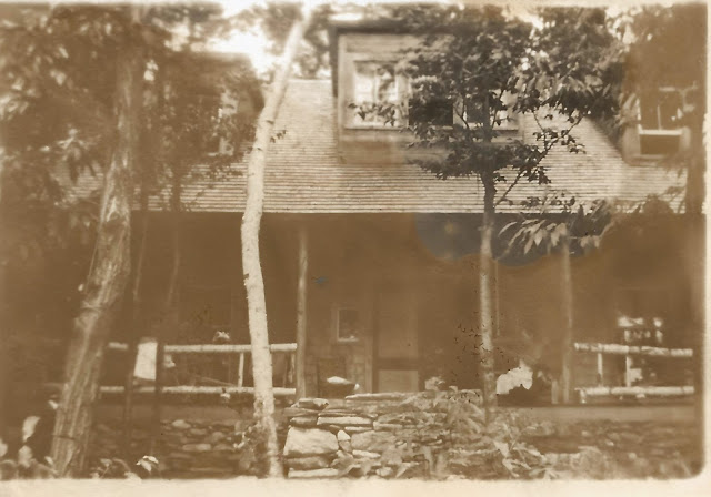 Unknown Cabin in the woods, Smith Photo Album, abt 1917, Massachusetts