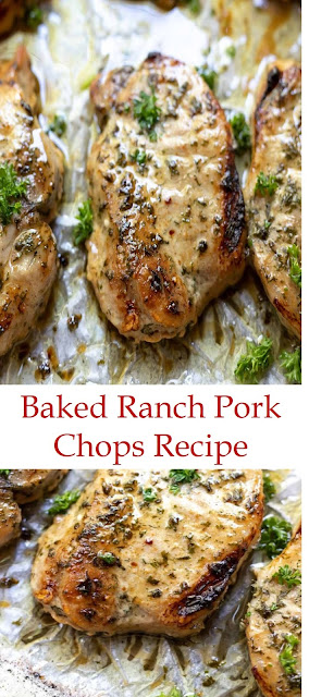 Baked Ranch Pork Chops Recipe #BakedRanchPorkChops  #RanchPorkChops #PorkChopsrecipe #easydinnerrecipe #easydinnerideas