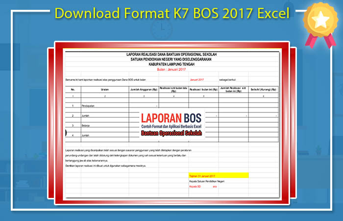 Download Format K7 BOS 2017 Excel