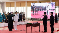Pj Gubernur Sumatera Utara Hassanudin Resmi Lantik Sekda Kabupaten Sergai Sebagai Pj Bupati Langkat