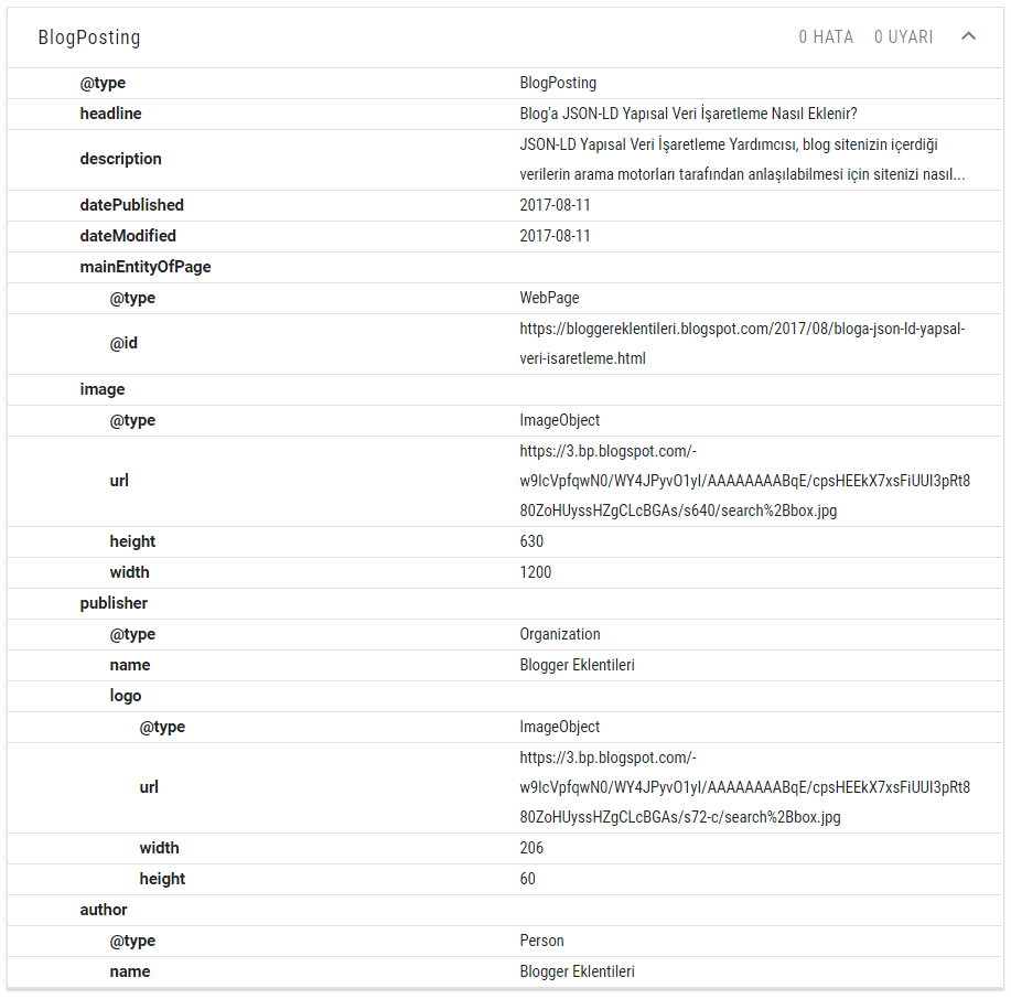 Blog'a JSON-LD Yapısal Veri İşaretleme Nasıl Eklenir?