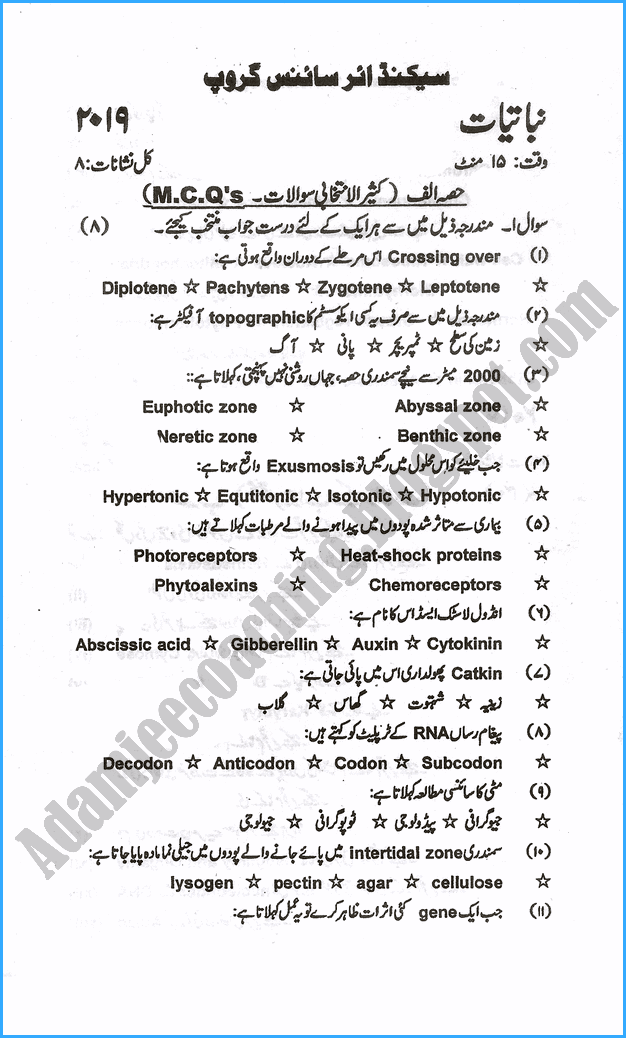 12th-botany-urdu-past-year-paper-2019