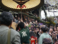 大勢の方々が太夫道中をみていた