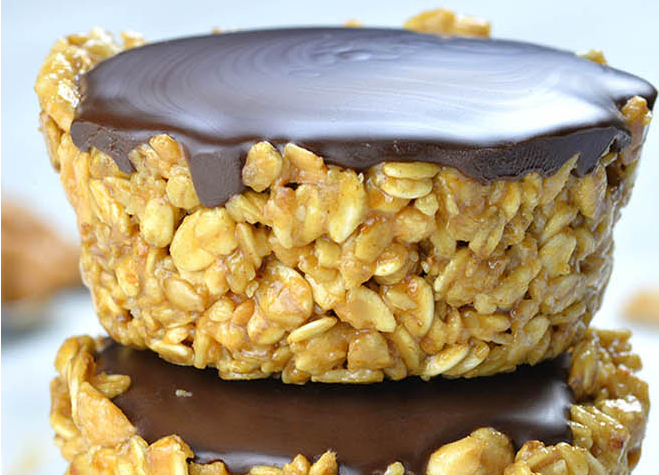 No Bake Peanut Butter Granola Cups #nobake #desserts 