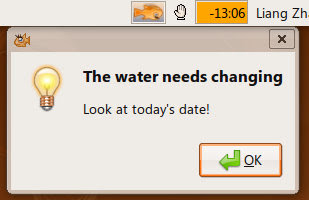 The water needs changing