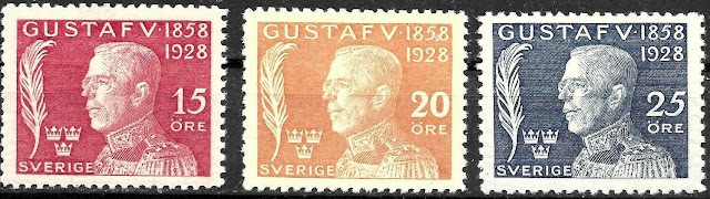 Sweden 1926 King Gustaf V Semi-postal Set