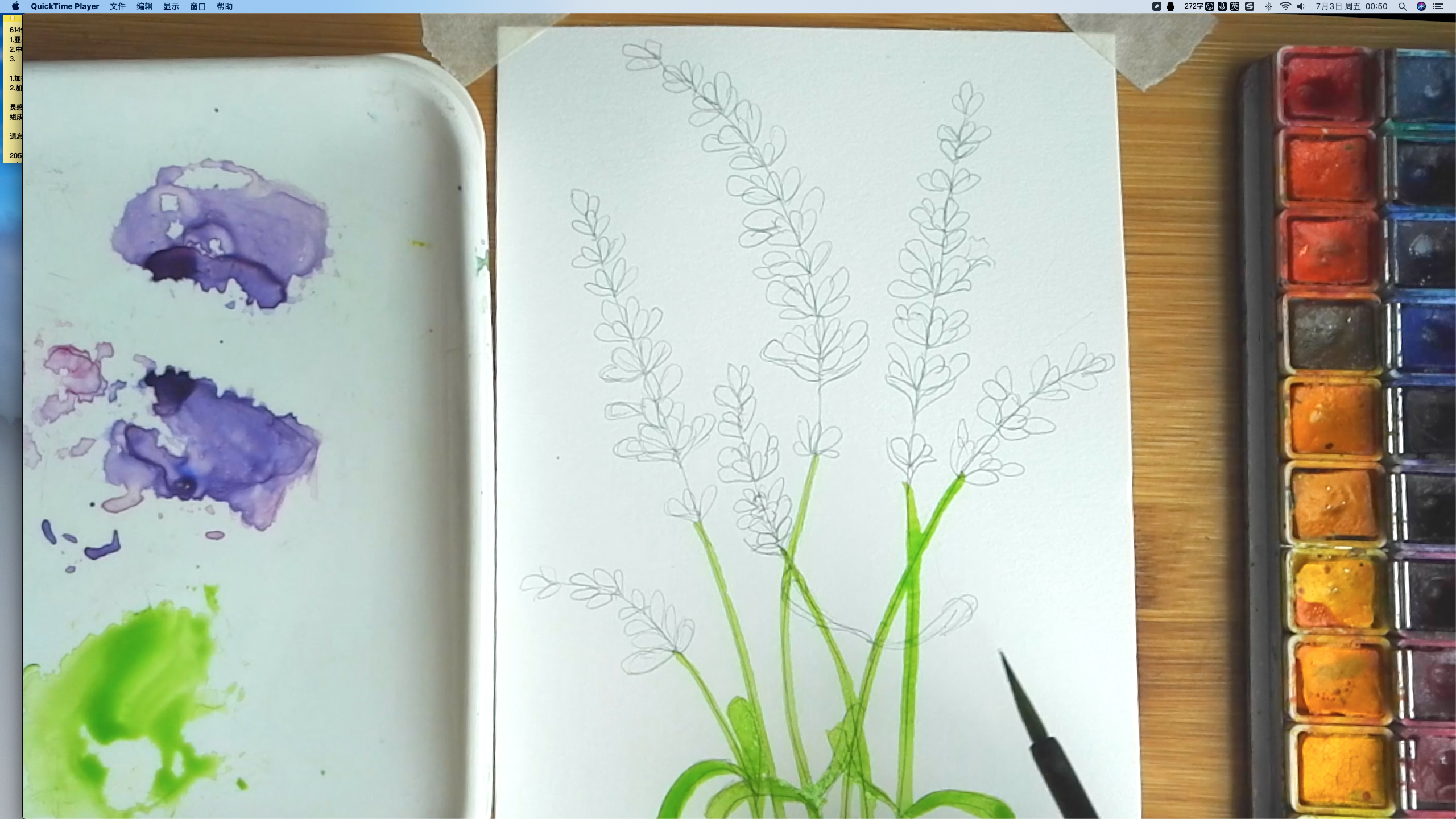 3 ways How to draw Watercolor lavender step by step tutorial for beginner,