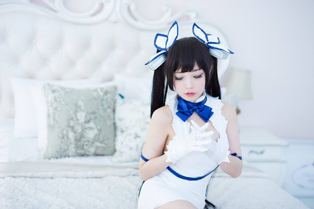 Cosplayer, Hestia, DanMachi, Anime, Jepang, Tomia, Seksi, Gambar