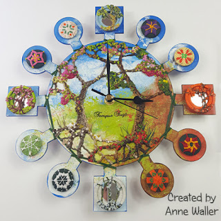 Four Seasons Button Clock by Anne Waller