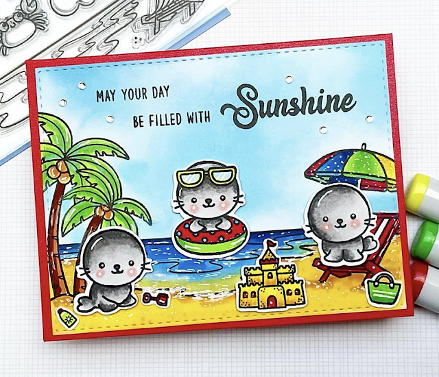 Sunny Studio Stamps: Sealiously Sweet Customer Card by Tina