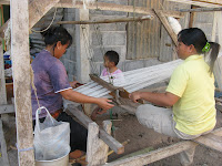 weaving khit in a rural Thai village