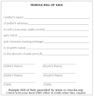automobile bill of sale free printable