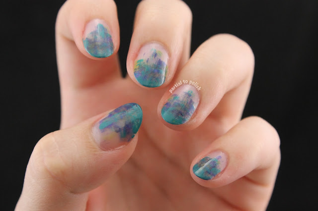 Blue & Green Negative Space Dry Brush Gradient Featuring Girly Bits I've Got High Hoops