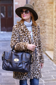 leopard faux fur coat, Ecua-Andino australian hat, satchel bag, Fashion and Cookies, fashion blogger