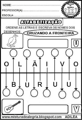 Atividades de alfabetização 3º ano,formação de palavras