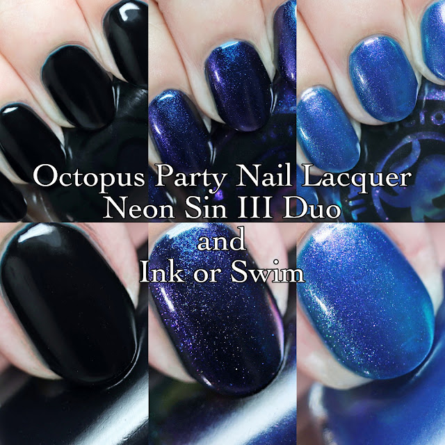 Octopus Party Nail Lacquer Ink Or Swim and Neon Swim III Duo