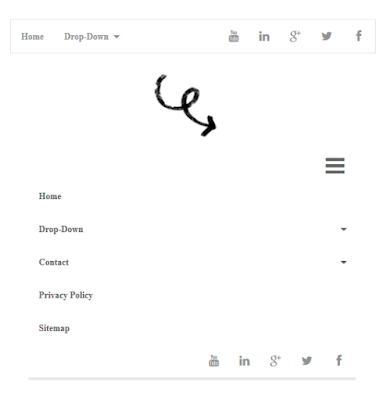 Navigasi Responsive Top Menu Dropdown plus Media Sosial