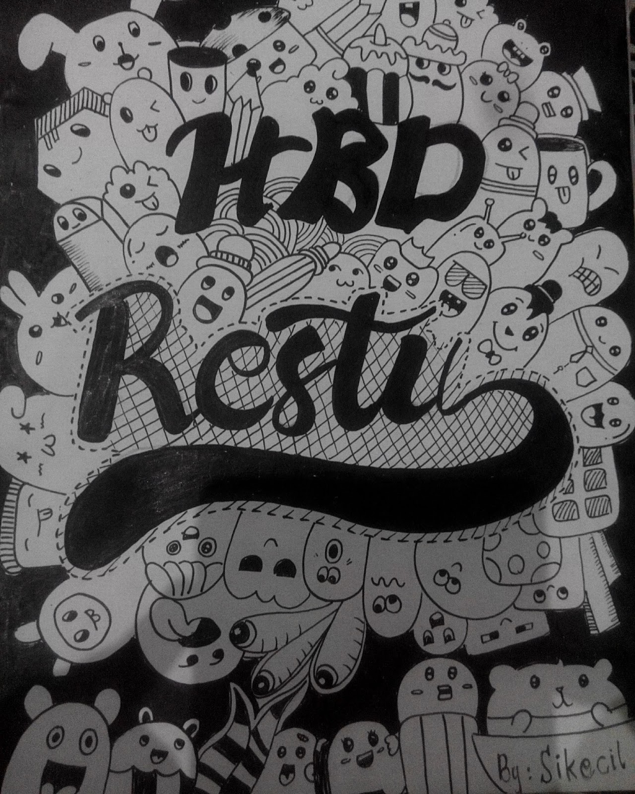 ART IS MY LIFE Doodle Art Happy Birthday