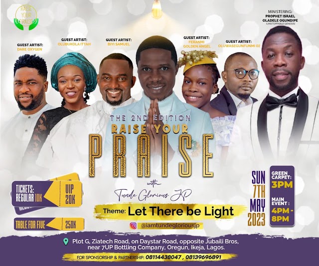 Ikeja Agog As Tunde Glorious Set For ‘Raise Your Praise’ Season 2