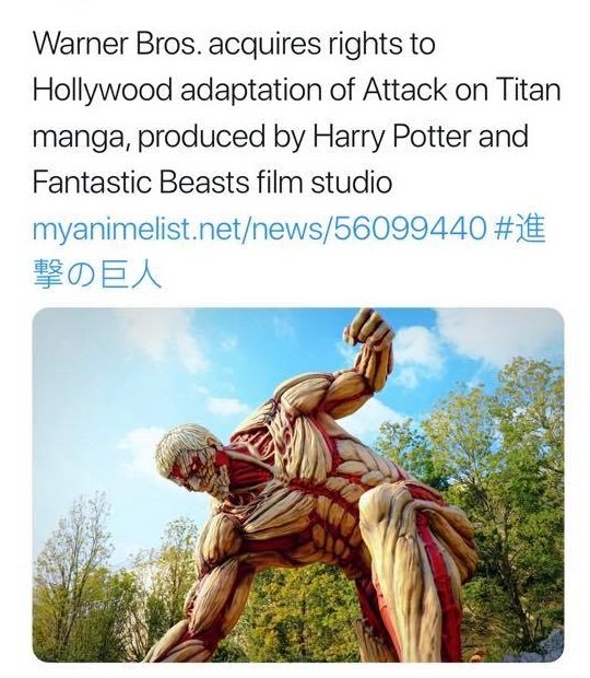 Attack on Titan to get another live action movie by Warner Bros.