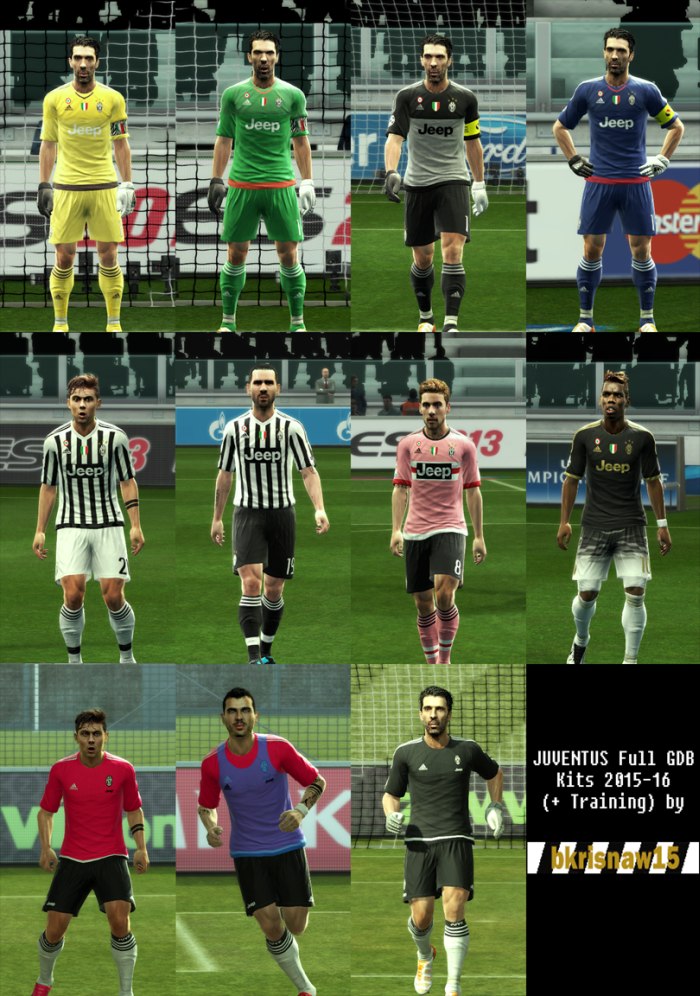 Pes 2013 Juventus Full Gdb Kits 2015 16 Training By