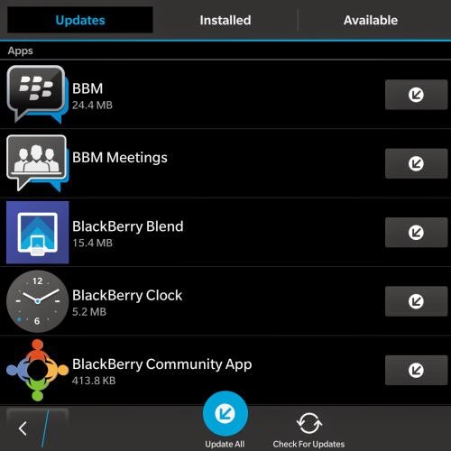 Update BlackBerry Blend in BB10
