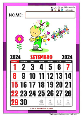 Calendário de 2024 ilustrado