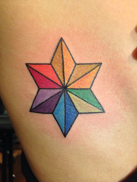 Tatuagem Estrela Colorida - Tattoo Star Colorful