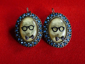 vintage style leopard in glasses earrings