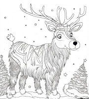 reindeer coloring page