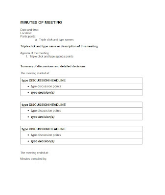 Meeting Minutes Word Template